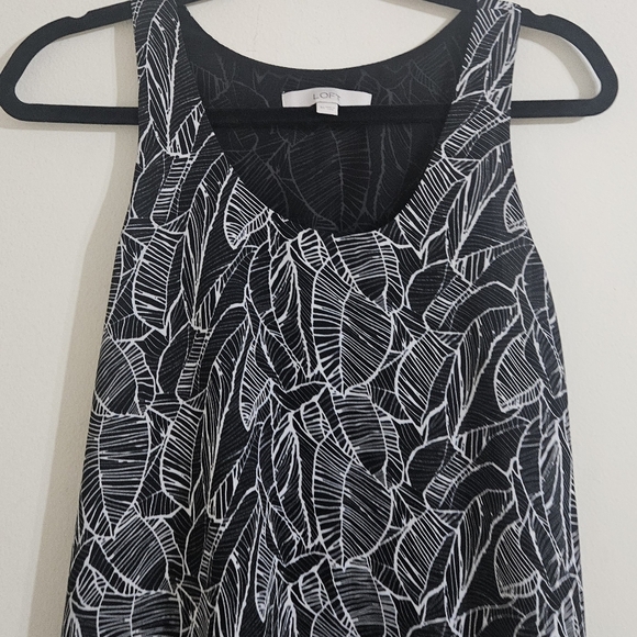 LOFT Leaf Print Layered Tank Blouse - Picture 5 of 7